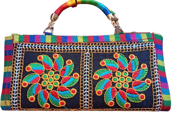 Handmade ladies purse Rangoli with mirror embroidery sling bag crossbody  look | eBay